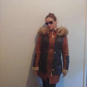 Real Shearling Sheepskin Leather Coat